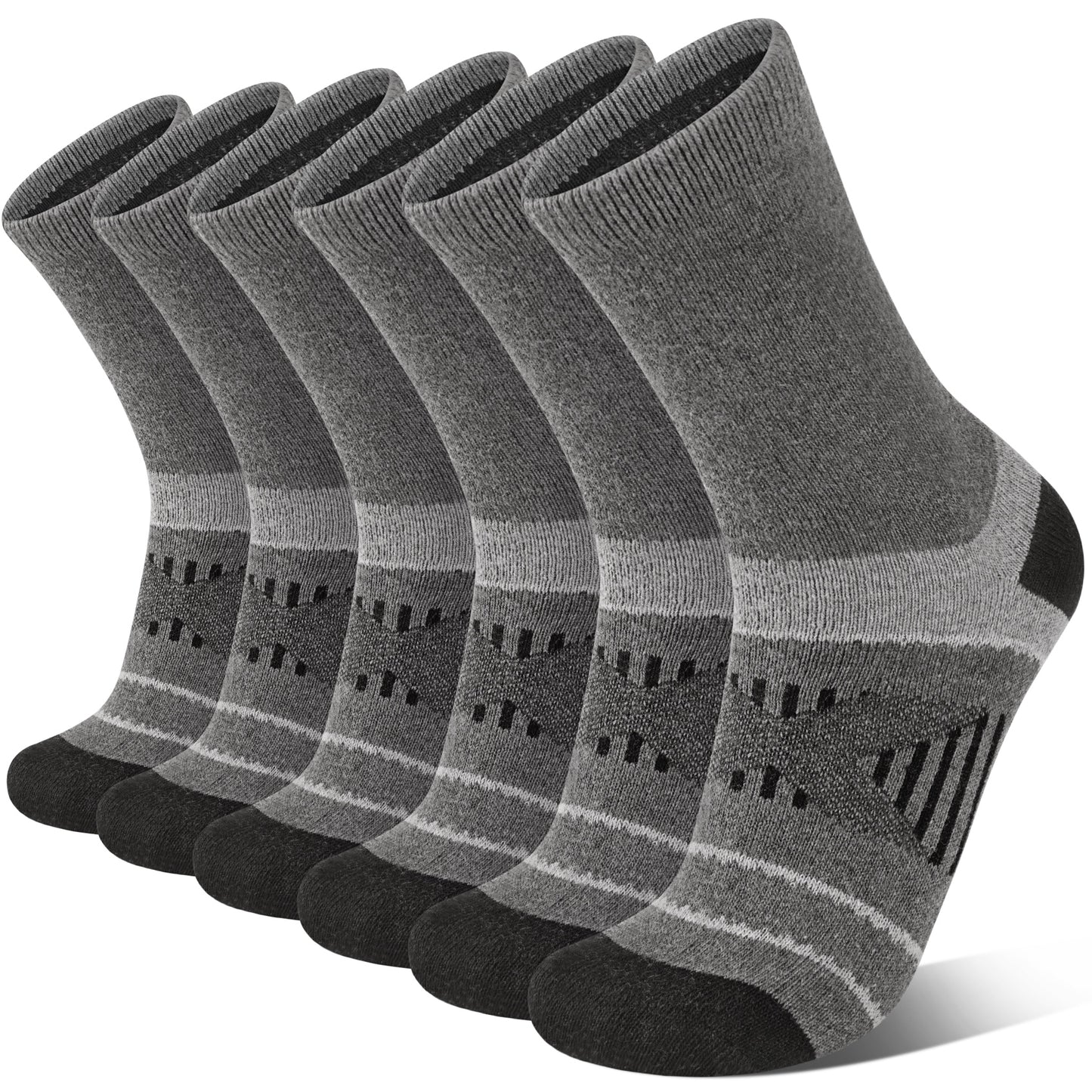 KOITHOT 6 Pairs Men Wool Socks Thermal Winter Warm Outdoor Work Boot Hiking Socks for Men & Women