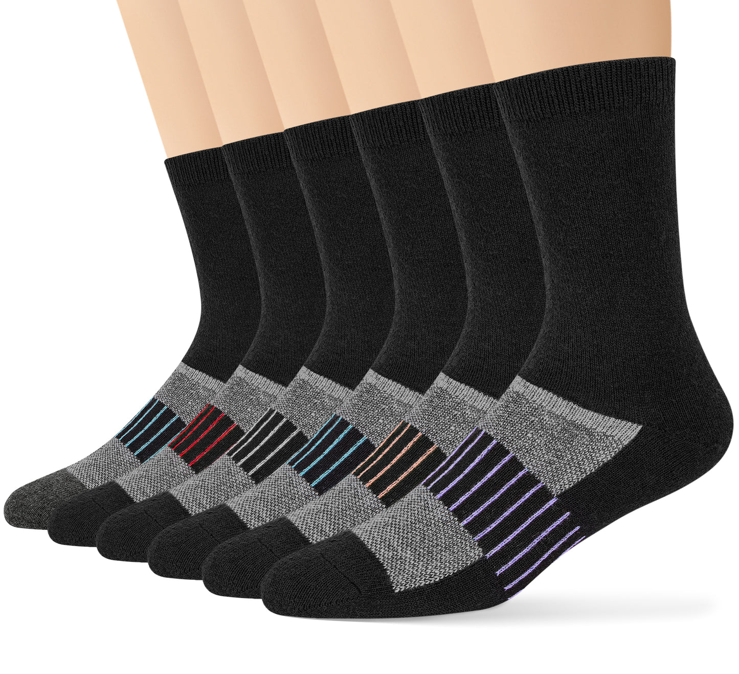 KOITHOT 6 Pairs Men Wool Socks Thermal Winter Warm Outdoor Work Boot Hiking Socks for Men & Women