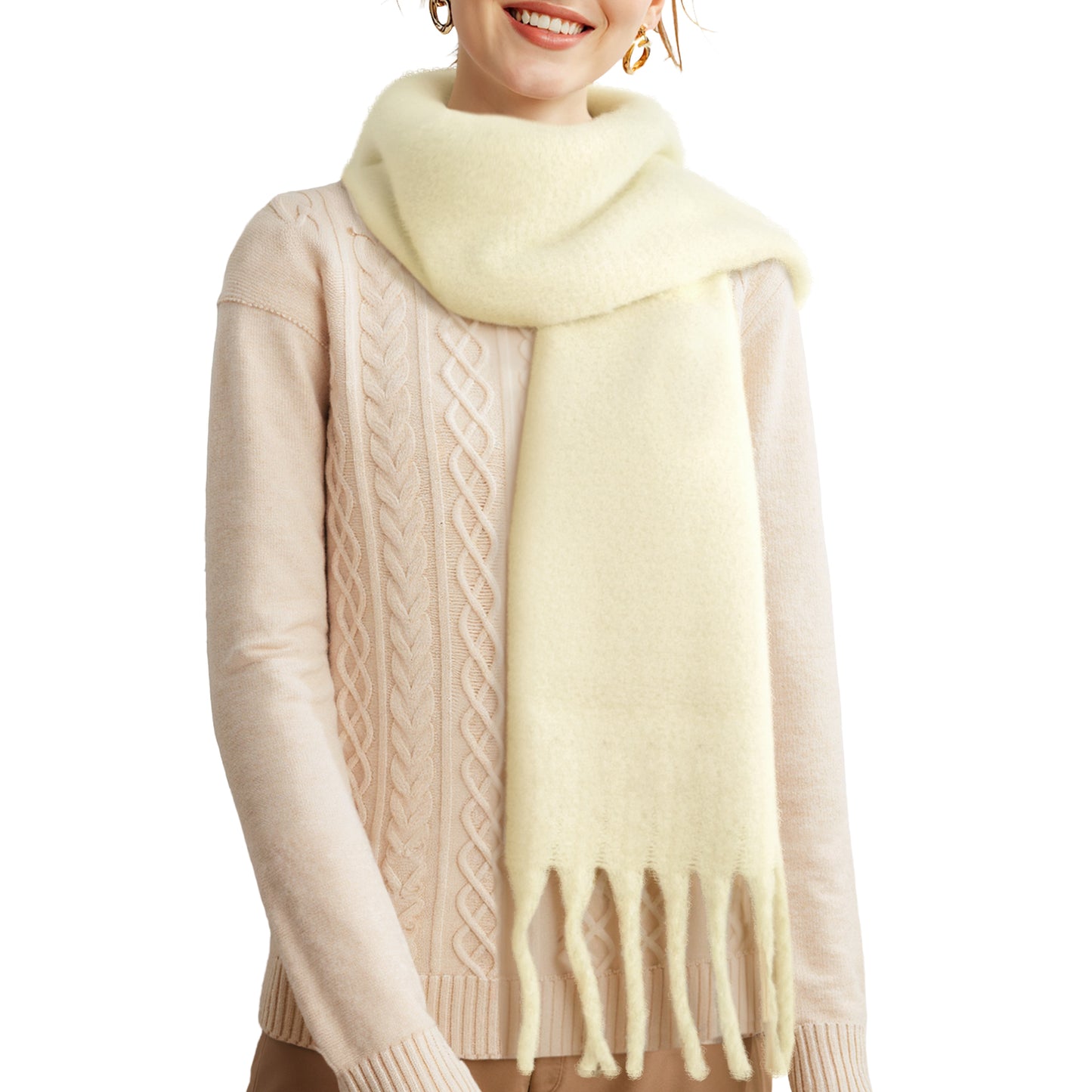 KOITHOT Winter Womens Scarf, Big Coloured Checked Soft Thick Warm Scarves Rainbow