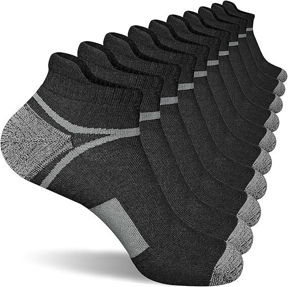 KOITHOT 24 Pairs Men Ankle Socks, Athletic Breathable Men's Socks Value Pack