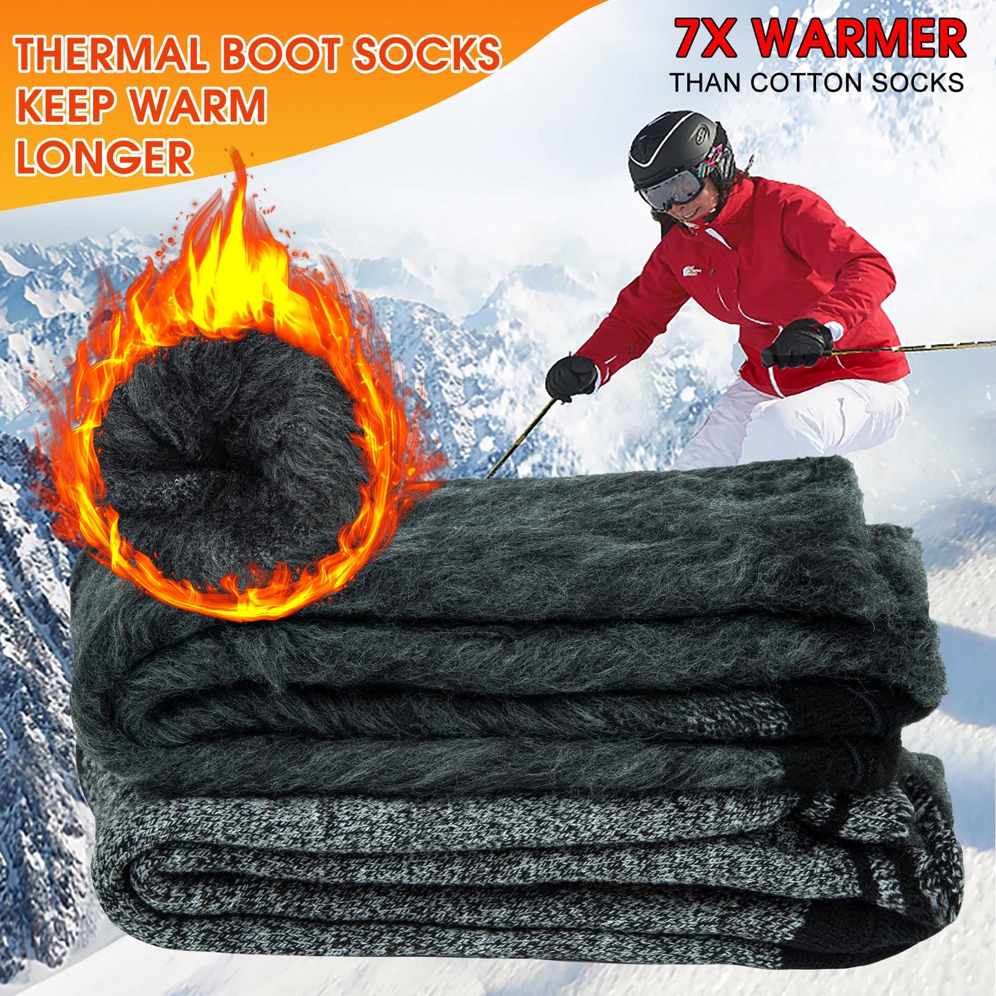 KOITHOT 3 Pack Thermal Socks for Men & Women, Thick Warm Winter Socks for Cold Weather