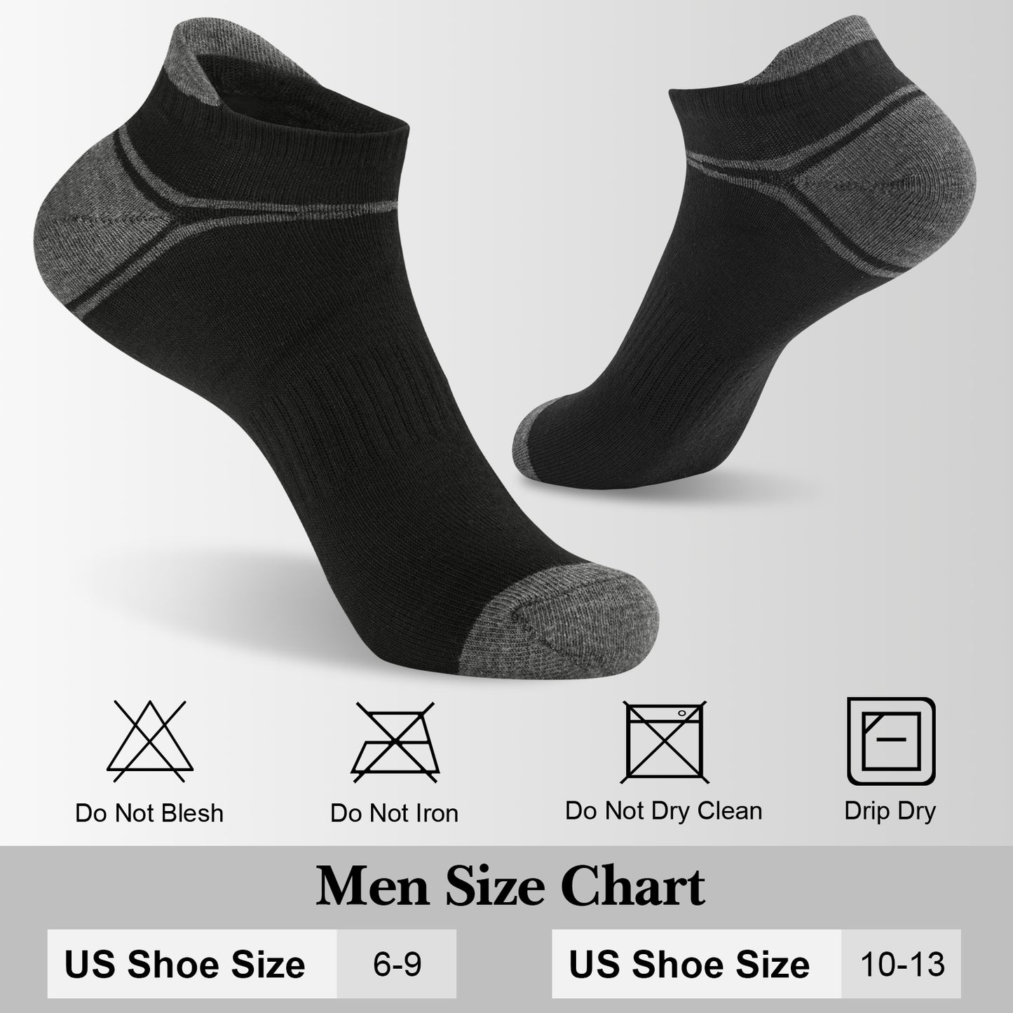 KOITHOT 24 Pairs Men Ankle Socks, Low Cut Comfortable Lightweight Running Socks for Men Size 6-9