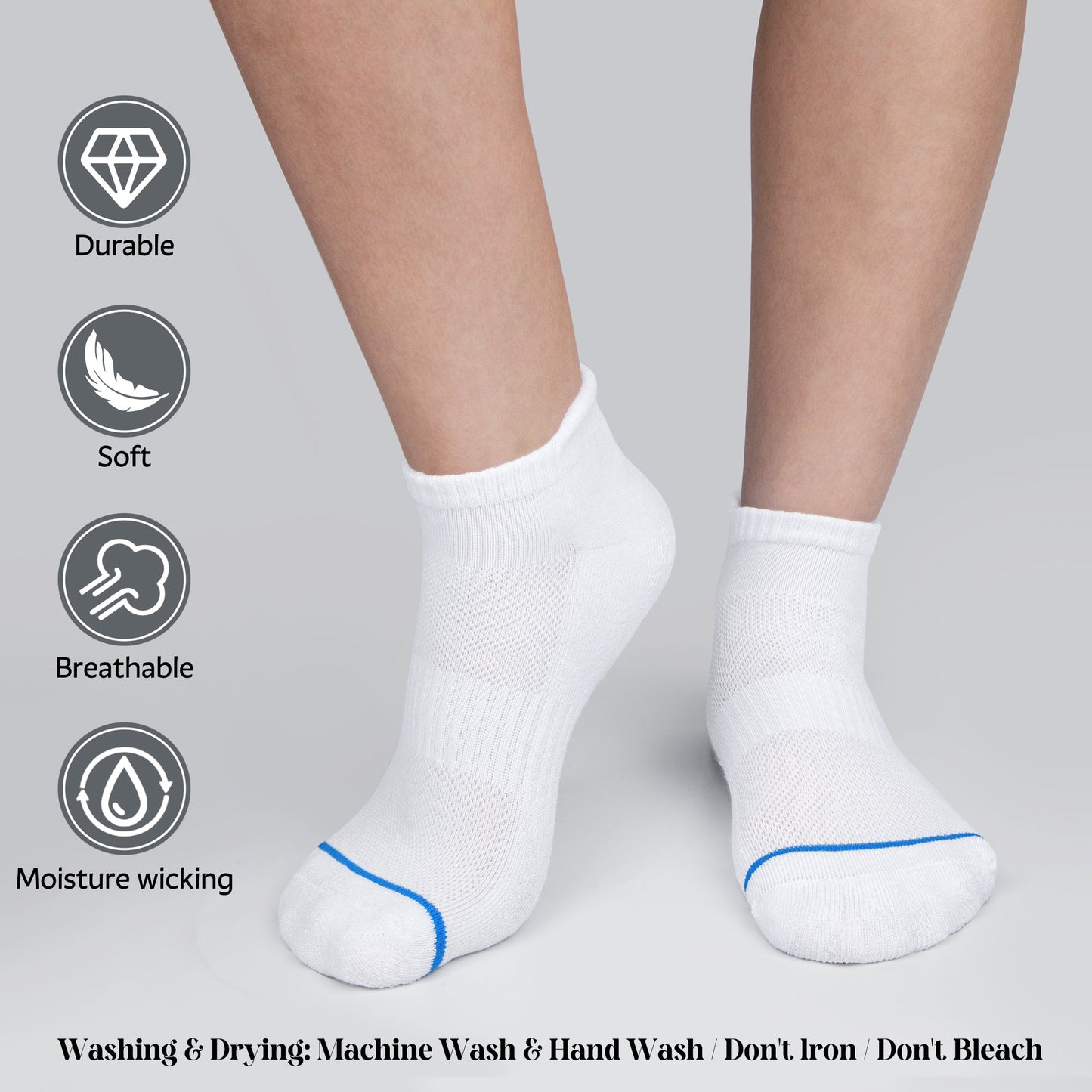 KOITHOT 12 Pairs Men Ankle Socks, Cushioned Athletic Breathable Low Cut Socks for Men
