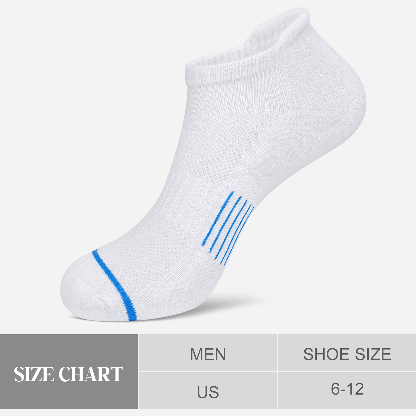 KOITHOT 12 Pairs Men Ankle Socks, Cushioned Athletic Breathable Low Cut Socks for Men