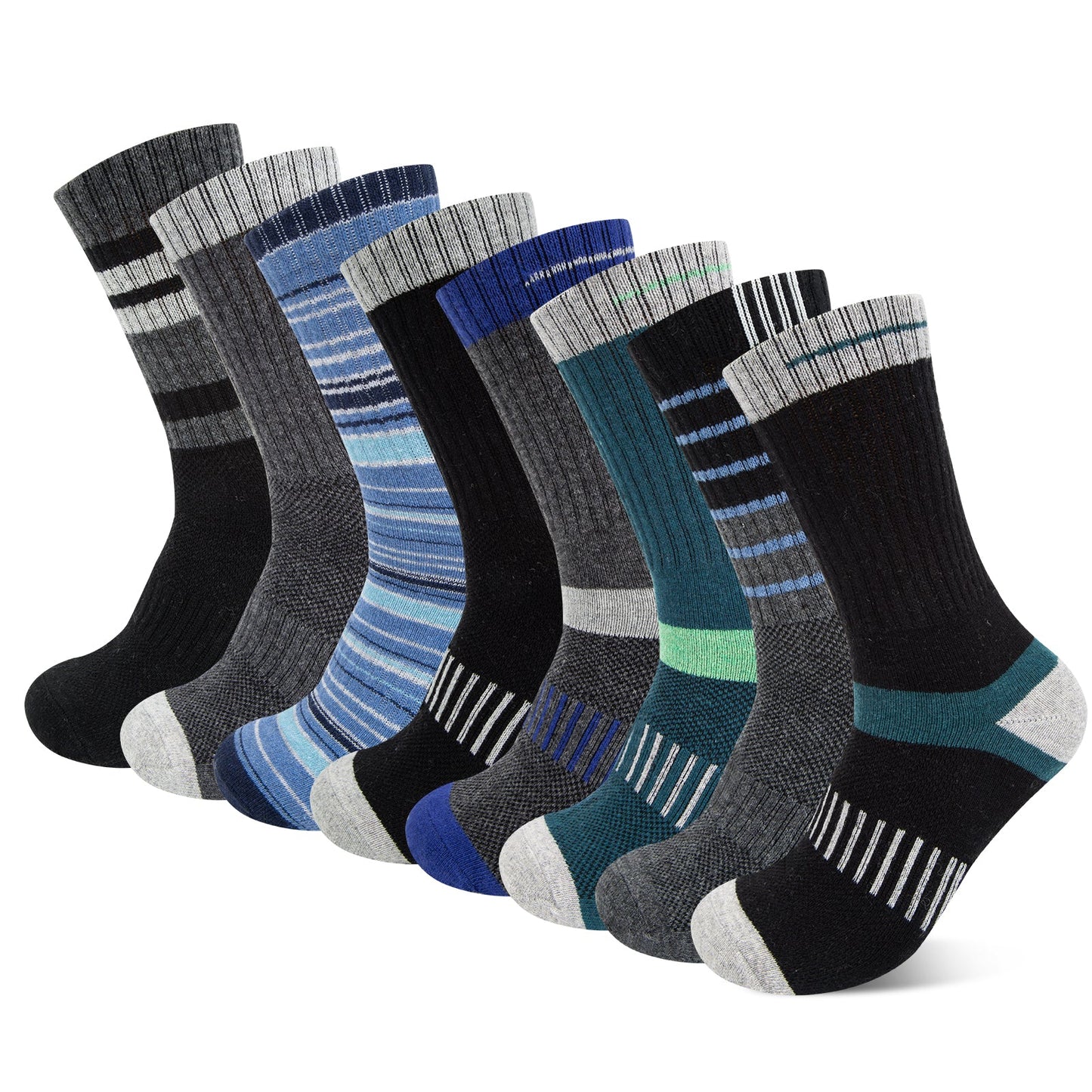 KOITHOT 8 Pairs Wool Socks for Men, Crew Socks Thermal Warm for Winter Work Hiking