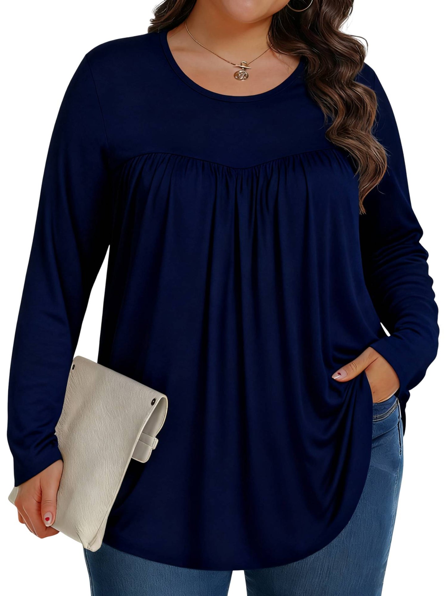 KOITHOT Womens Plus Size Tops Tunic Short Sleeve Crew Neck Shirts Casual Soft Blouse 1X-5X