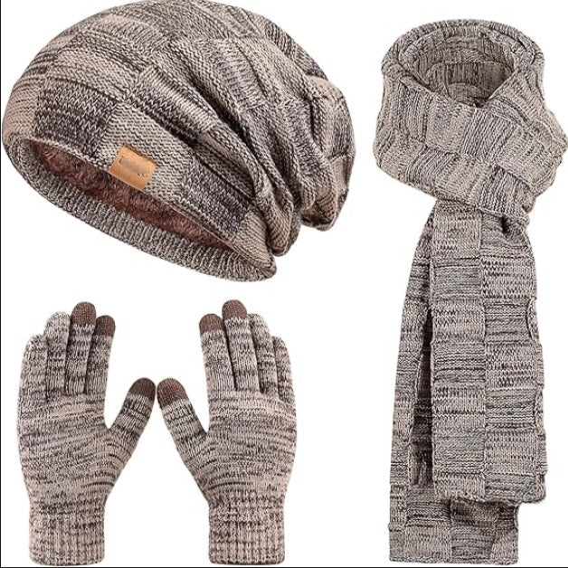 KOITHOT Hat Scarf Touchscreen Gloves Set for Men and Women