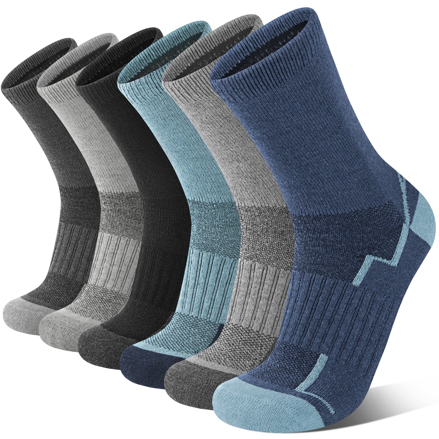 KOITHOT 6 Pairs Men Wool Socks Thermal Winter Warm Outdoor Work Boot Hiking Socks for Men & Women