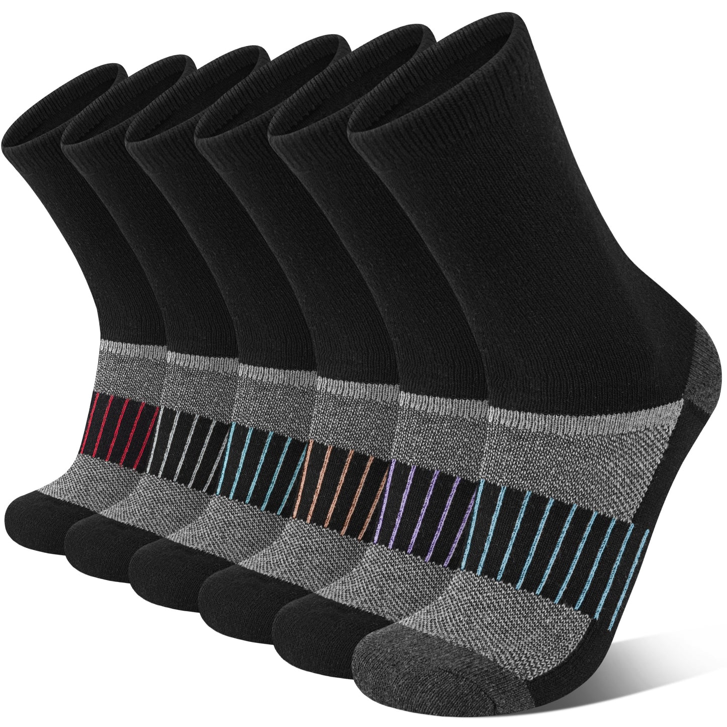 KOITHOT 6 Pairs Men Wool Socks Thermal Winter Warm Outdoor Work Boot Hiking Socks for Men & Women