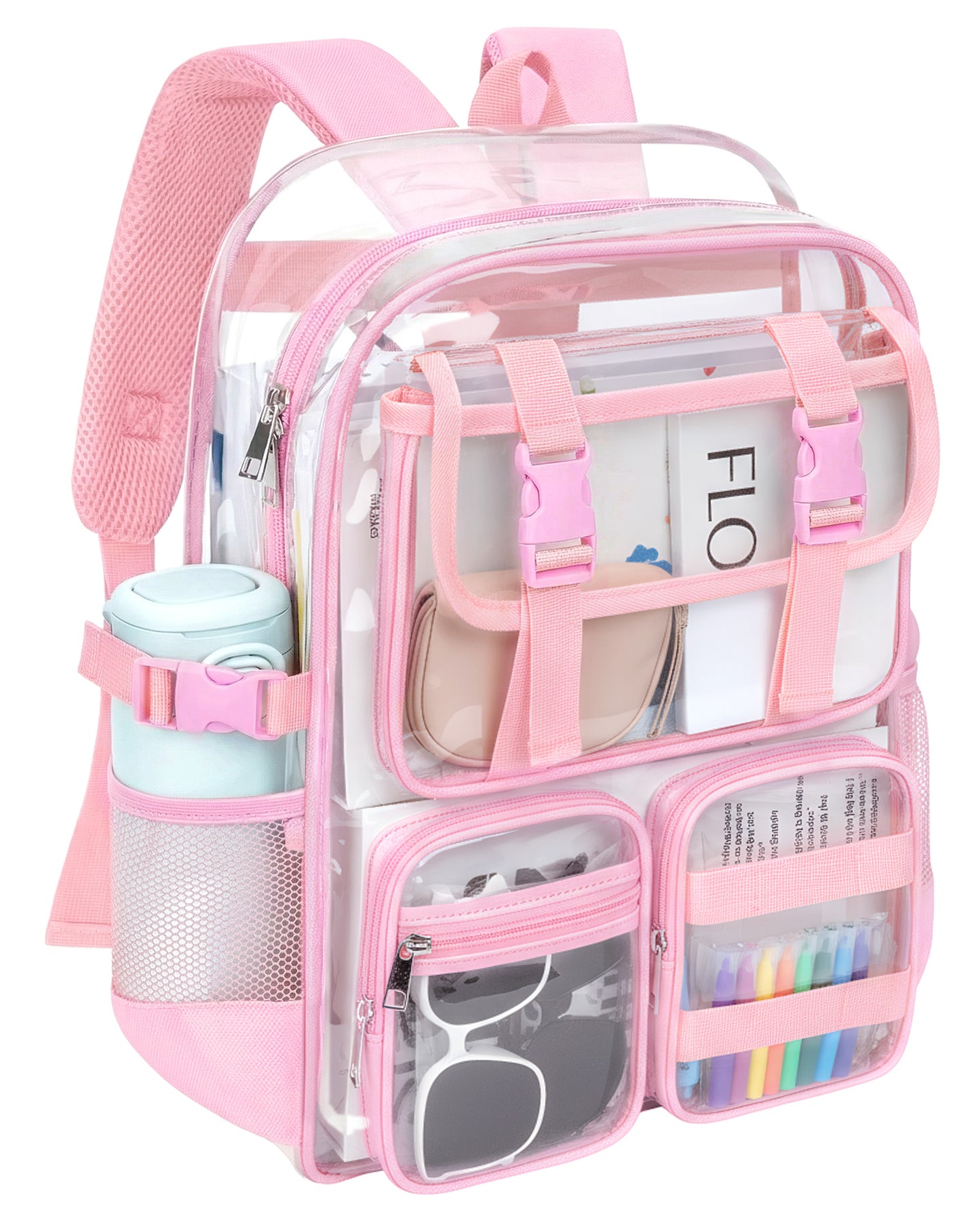 KOITHOT Clear Backpack Heavy Duty, Waterproof PVC Transparent Backpacks for Adults, Book Bag for School Travel