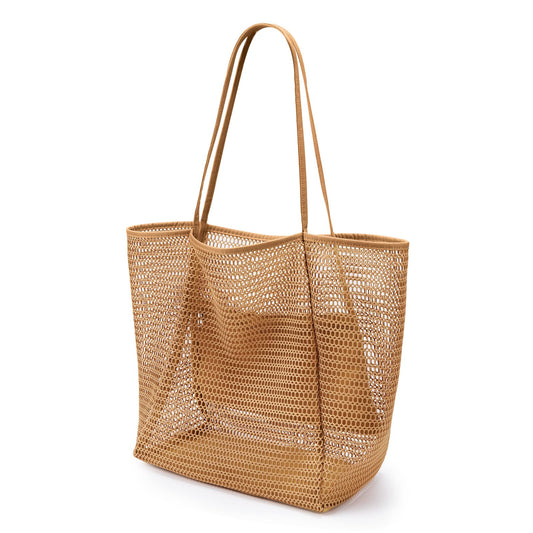 KOITHOT Mesh Tote Bag, Casual Tote Bag Hobo Women Foldable
