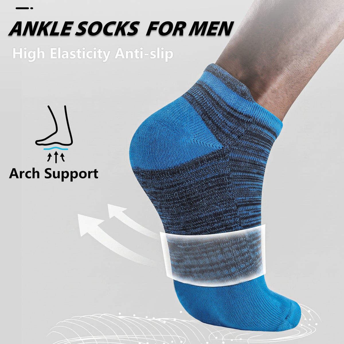 KOITHOT 12 Pairs Mens Ankle Socks for Men Breathable Cushioned Low Cut Mens Socks Size 6 9