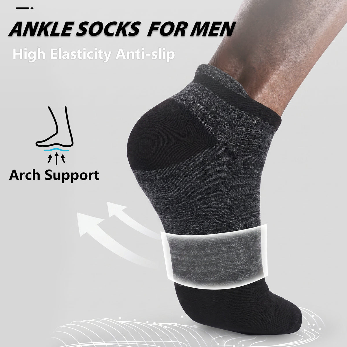 KOITHOT 12 Pairs Mens Ankle Socks for Men Breathable Cushioned Low Cut Mens Socks Size 6 9