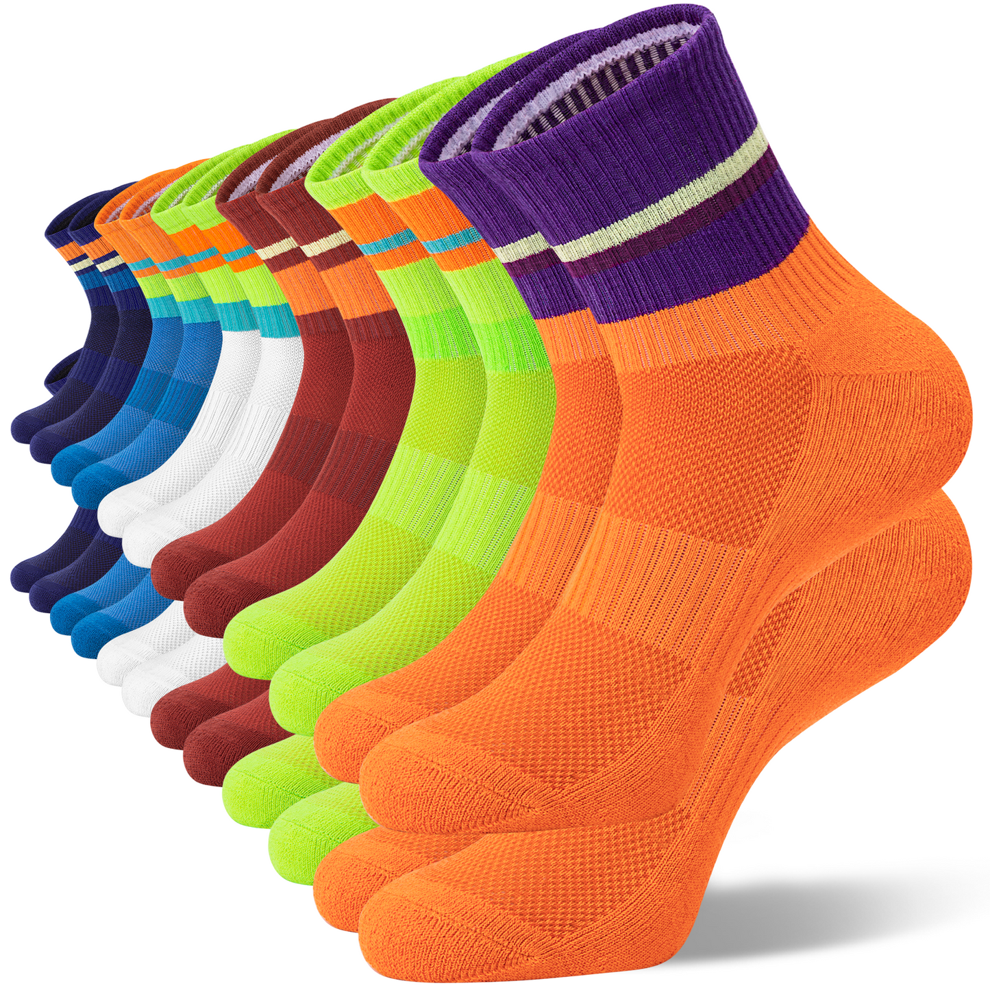KOITHOT 12 Pairs Mens Crew Socks Cushioned Breathable Sports Athletic Socks Crew Socks for Men Size 6-9