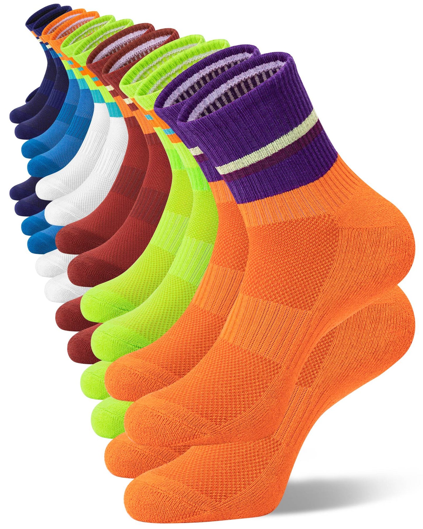 KOITHOT 12 Pairs Mens Crew Socks Cushioned Breathable Sports Athletic Socks Crew Socks for Men Size 6-9