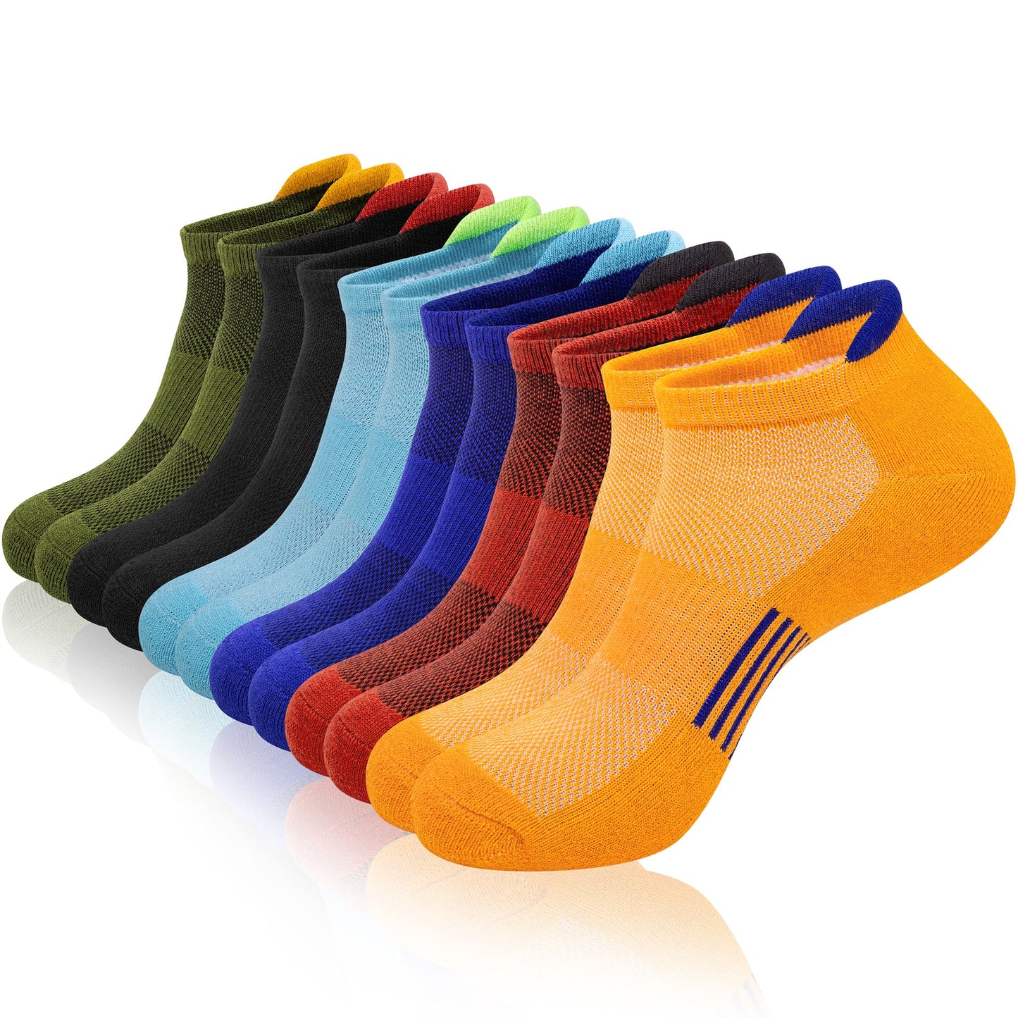 KOITHOT 12 Pairs Men Ankle Socks for Mens Black Cushioned Socks Athletic Running Size 6-9