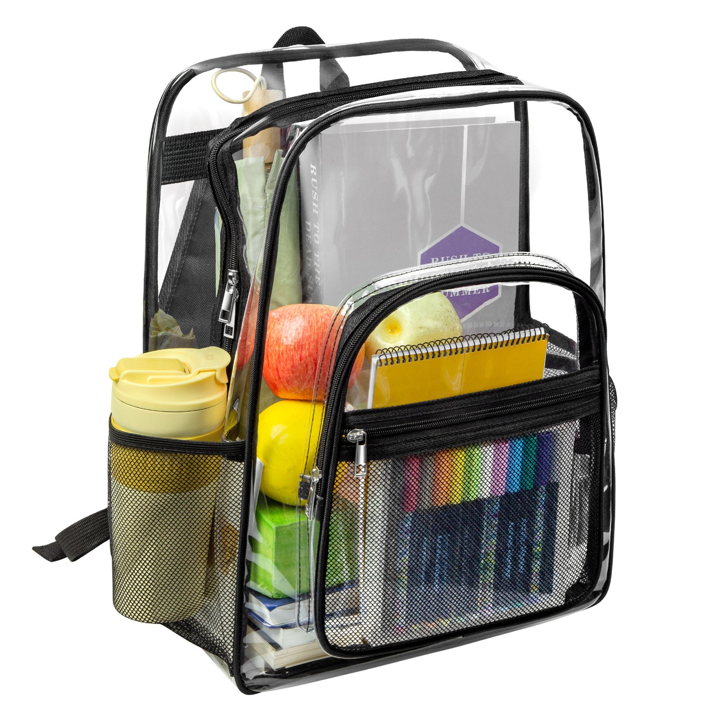 KOITHOT Large Clear Backpack Heavy Duty and Crossbody Bag Stadium Approved Waterproof PVC Backpacks for Adults School College