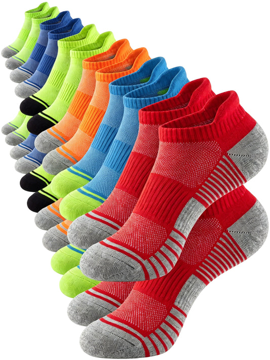 KOITHOT 12 Pairs Mens Ankle Socks Athletic Low Cut Cushioned Comfortable Running Socks for Men Size 6-9