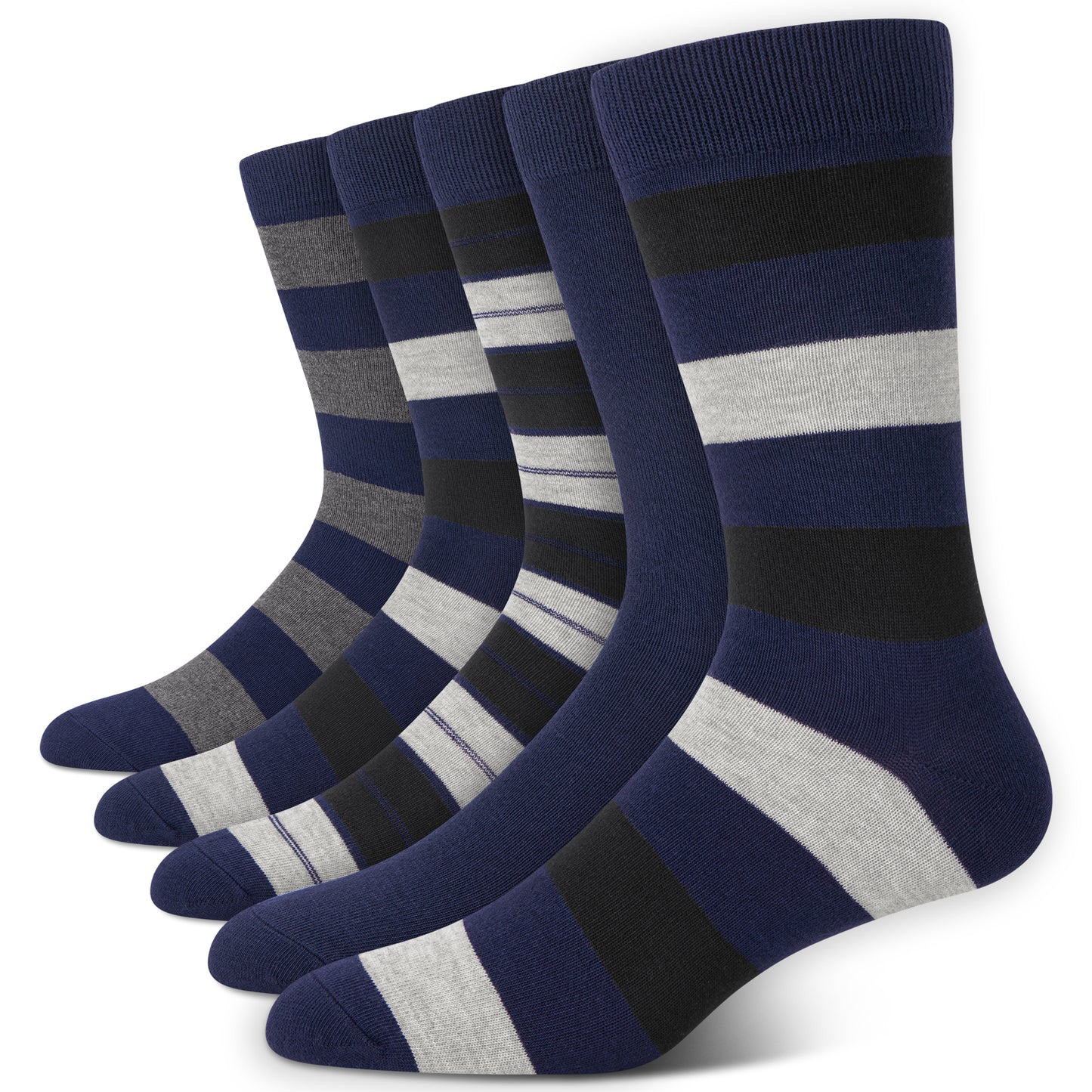 KOITHOT 5 Pack Dress Socks for Men Crew Socks Fashion Business Casual Cotton Mens Socks Size 10 13