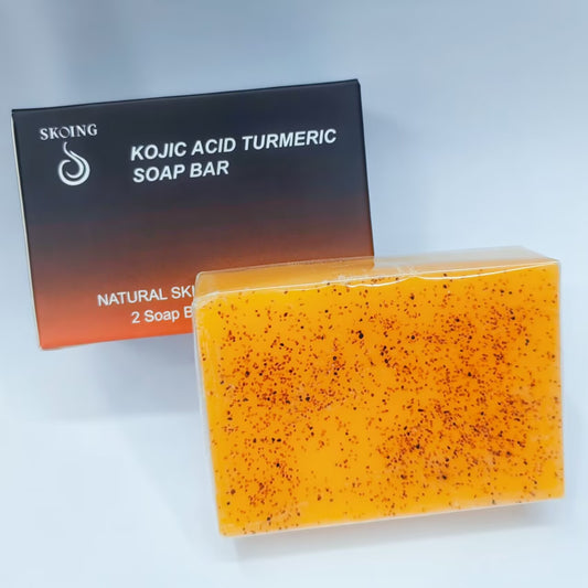 Skoing Turmeric Kojic Acid Dark Spot Remover Lemon Soap Bars, Suitable for All Skin Types