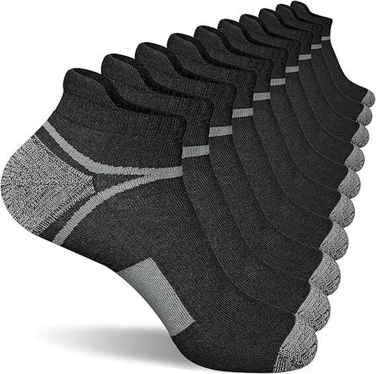 KOITHOT 24 Pairs Men Ankle Socks, Athletic Breathable Men's Socks Value Pack