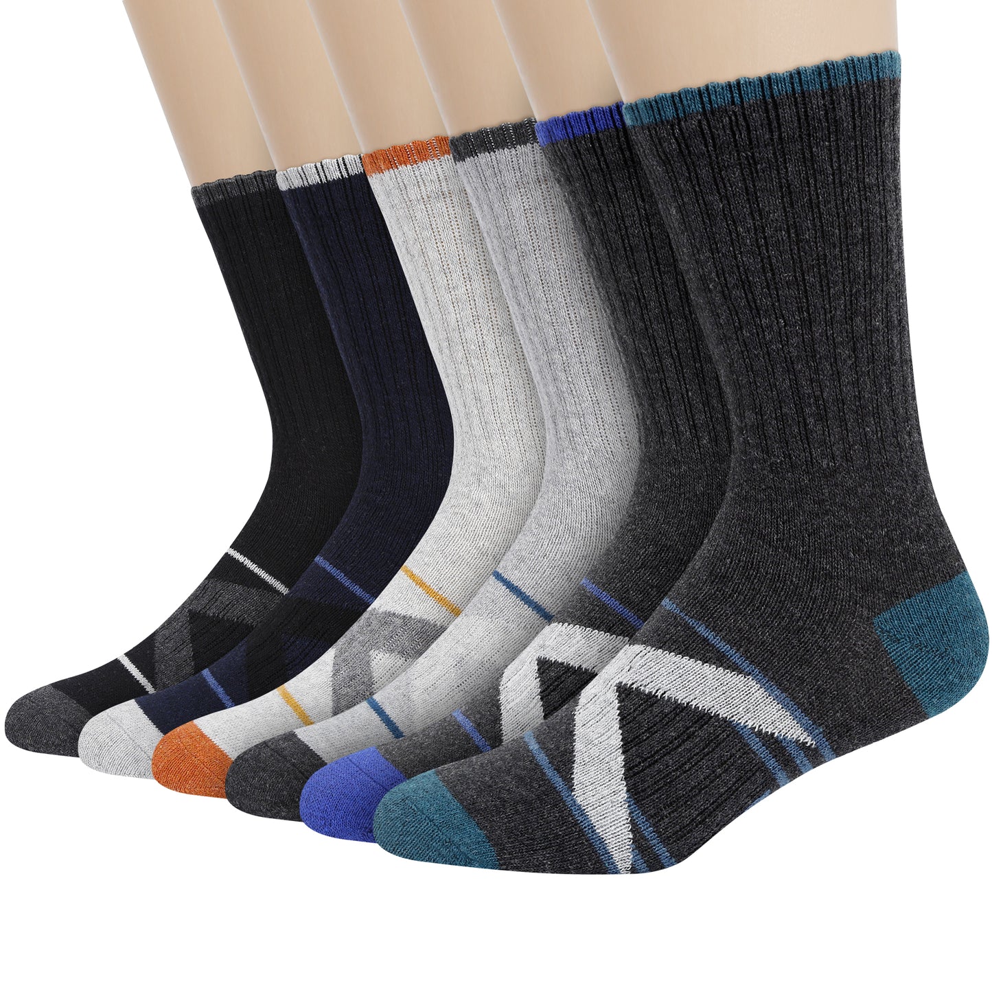 KOITHOT 6 Pairs Men Wool Socks Warm Winter Soft Cozy Socks for Men