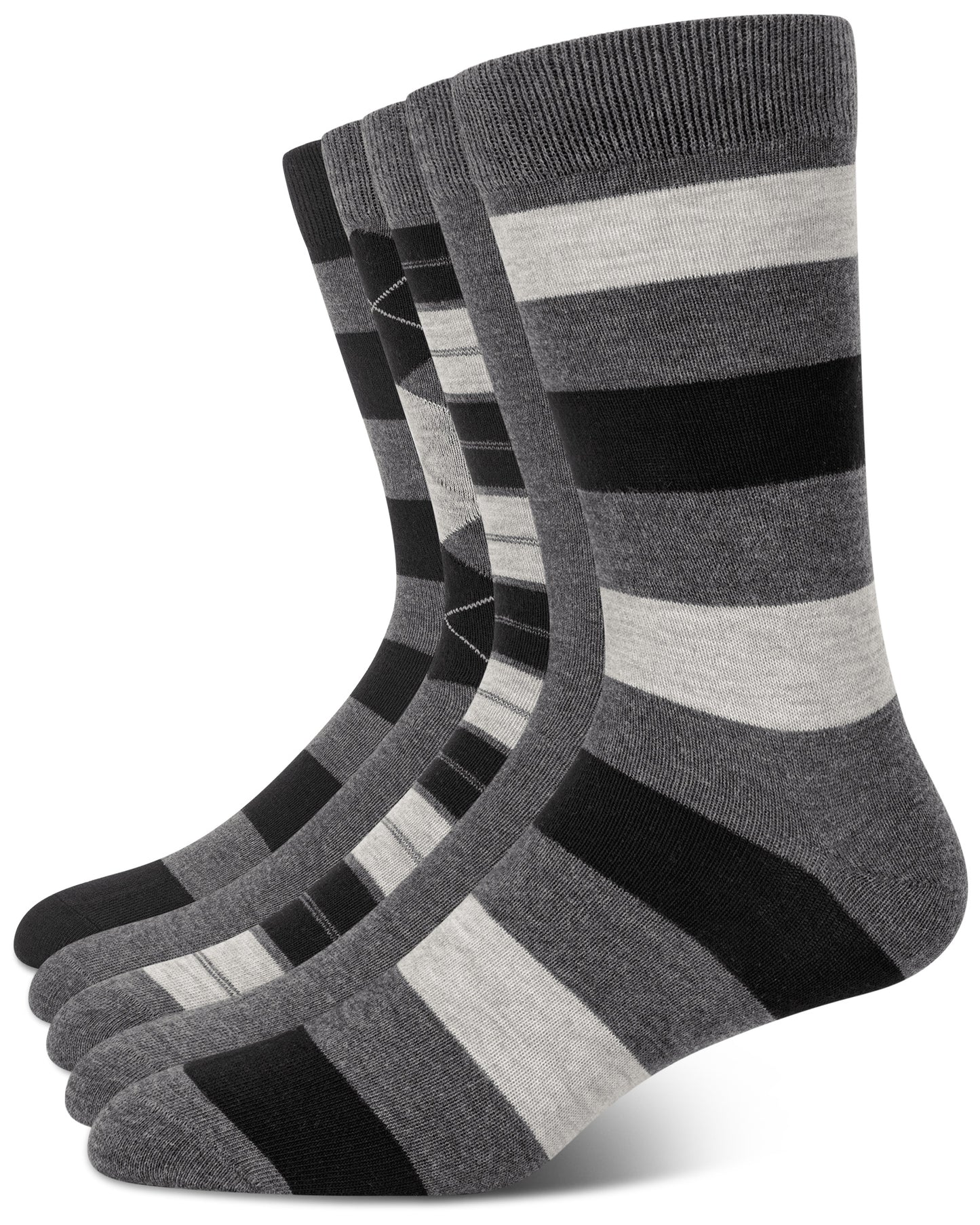 KOITHOT 5 Pack Dress Socks for Men Crew Socks Fashion Business Casual Cotton Mens Socks Size 10 13