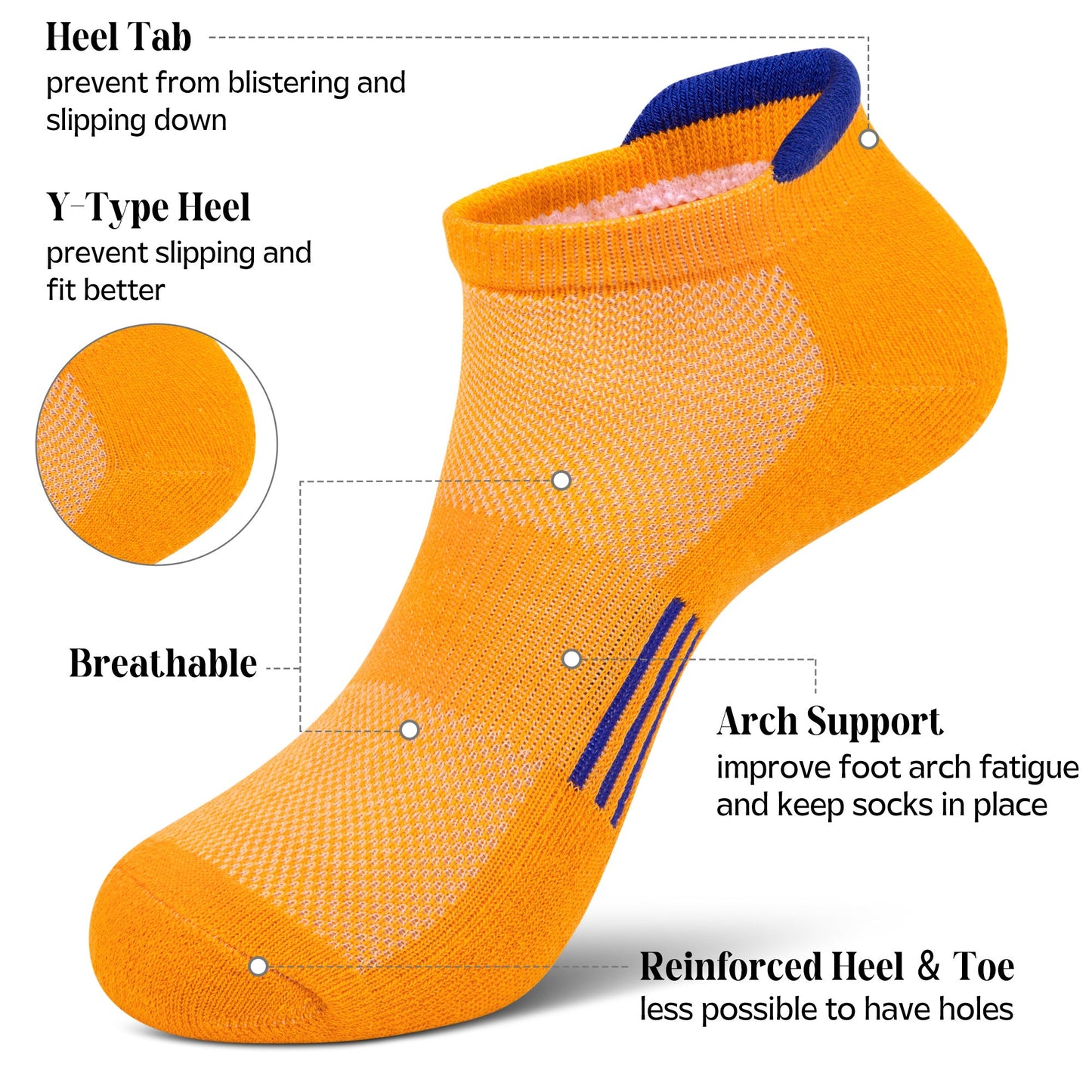 KOITHOT 12 Pairs Men Ankle Socks for Mens Black Cushioned Socks Athletic Running Size 6-9