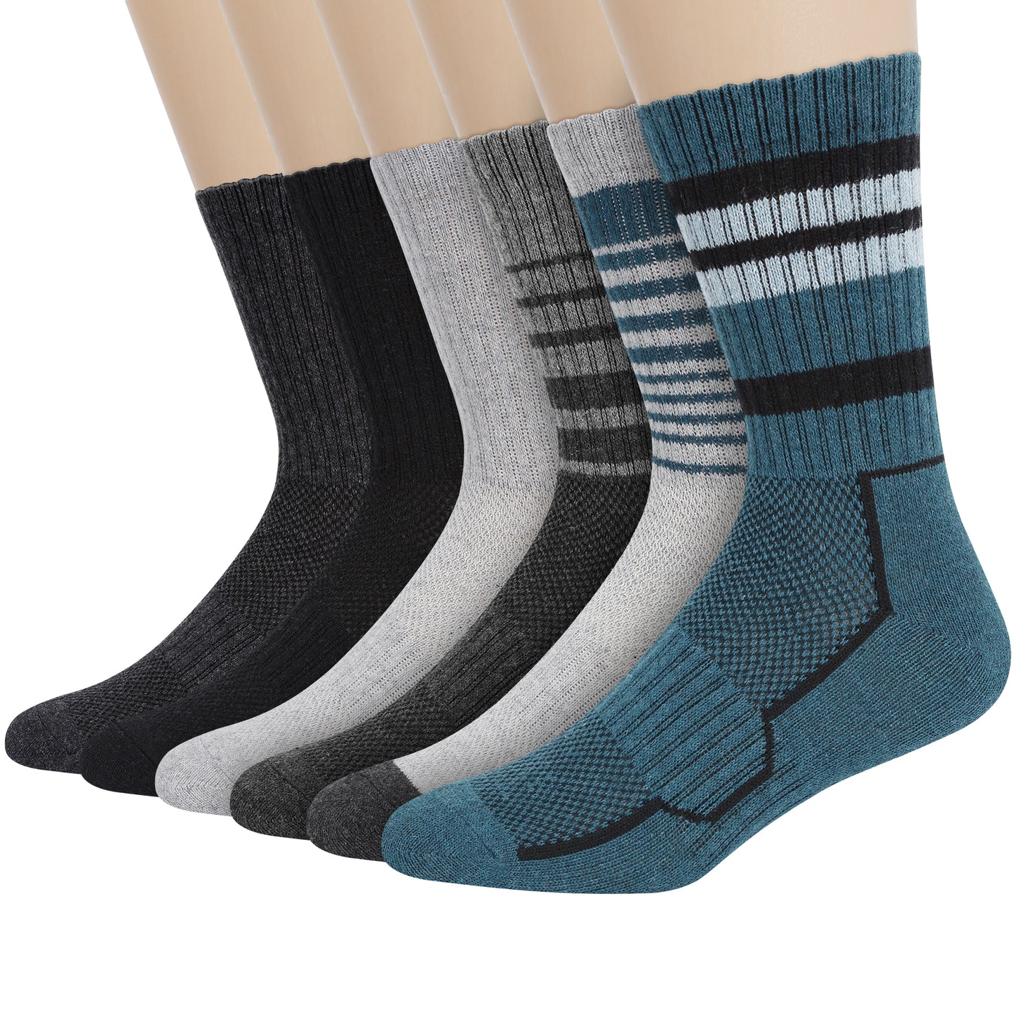 KOITHOT 6 Pairs Men Wool Socks Warm Winter Soft Cozy Socks for Men