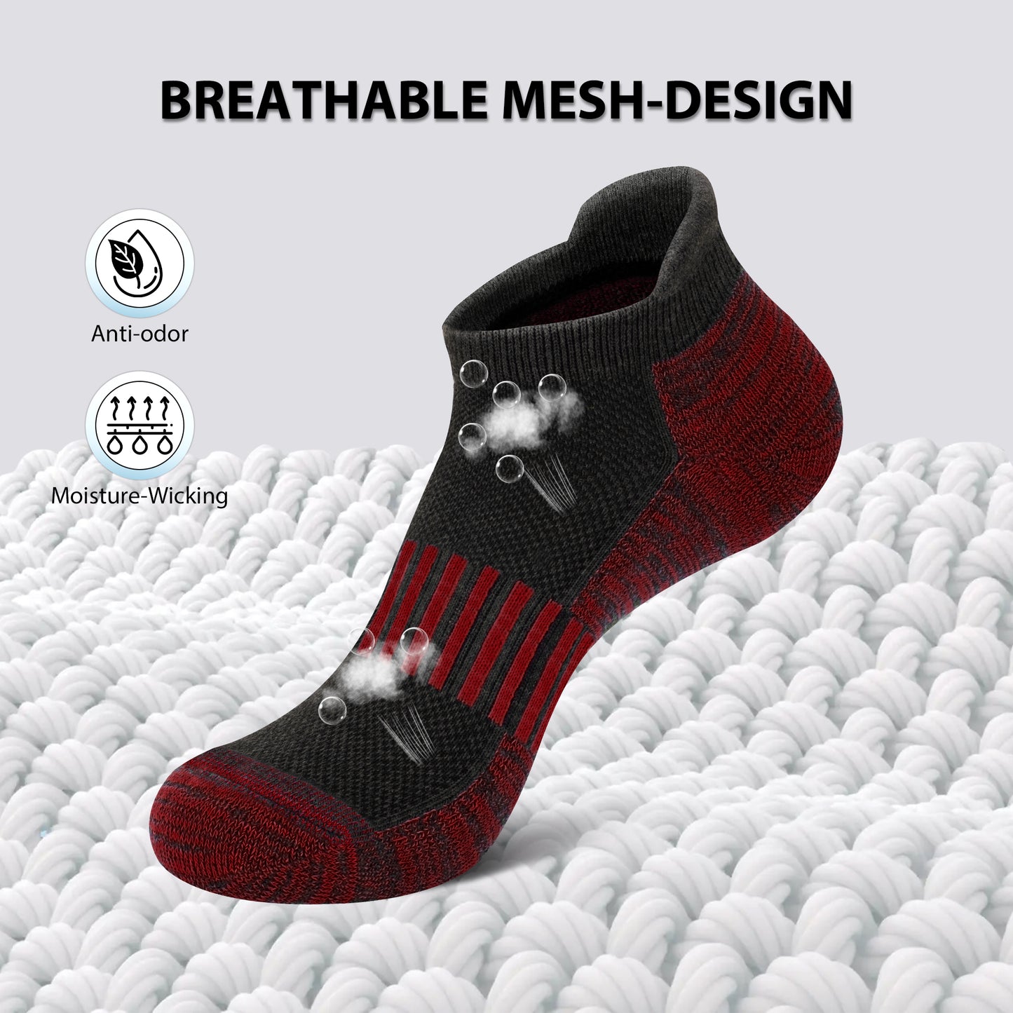 KOITHOT 12 Pair Men Ankle Cushioned Breathable Low Cut Athletic Running Running Socks for Men Size 6-9