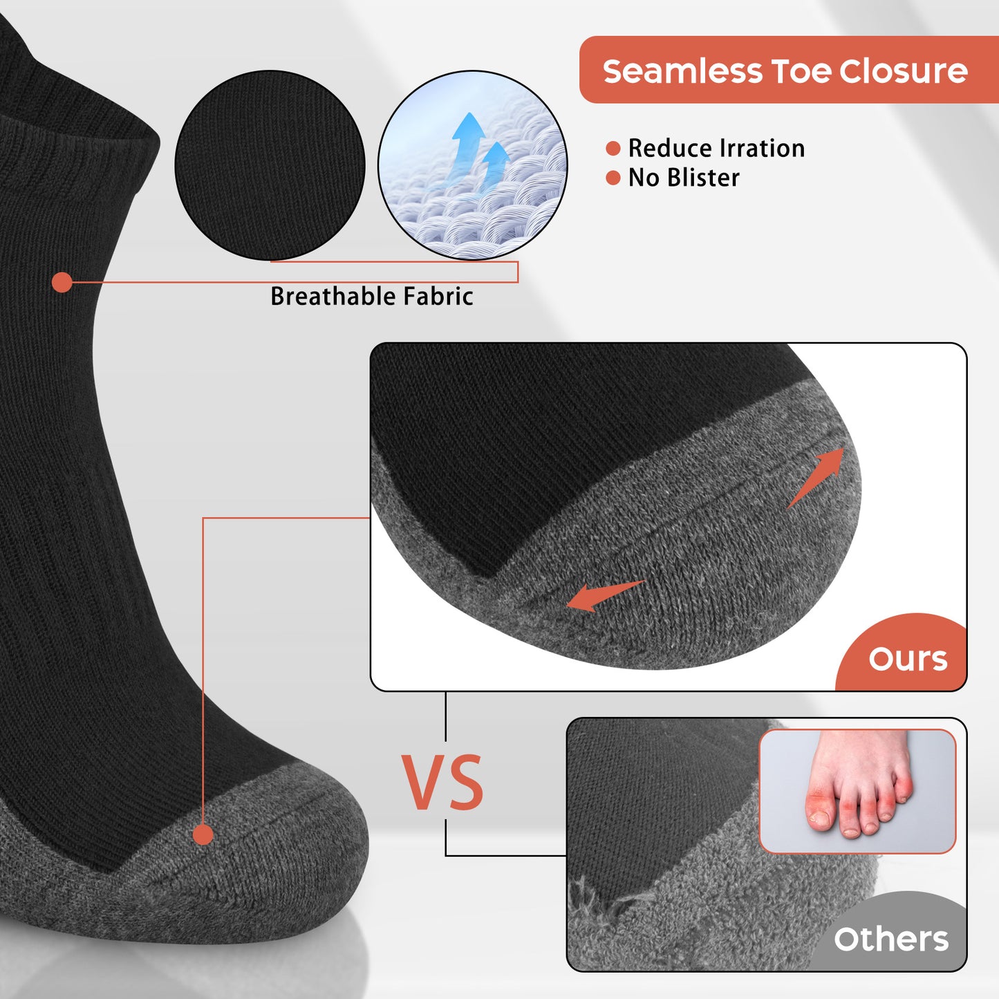 KOITHOT 6 Pairs Mens Ankle Socks Black Athletic Running Cushioned Men's Breathable Low Cut Socks