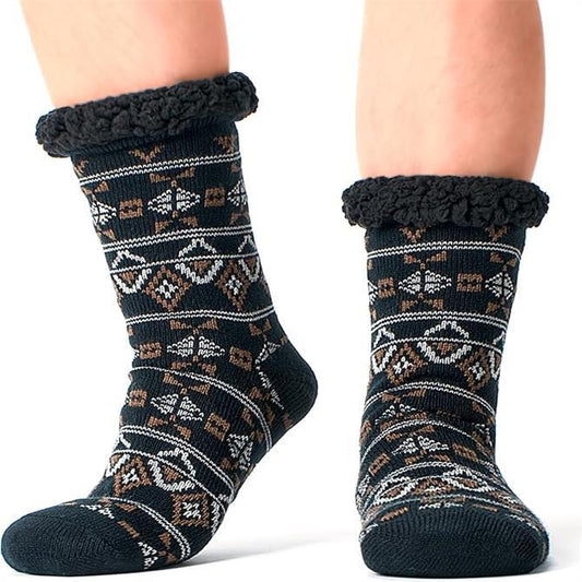 KOITHOT Warm Slipper Socks with Grips, Winter Thermal Cabin Fuzzy Socks