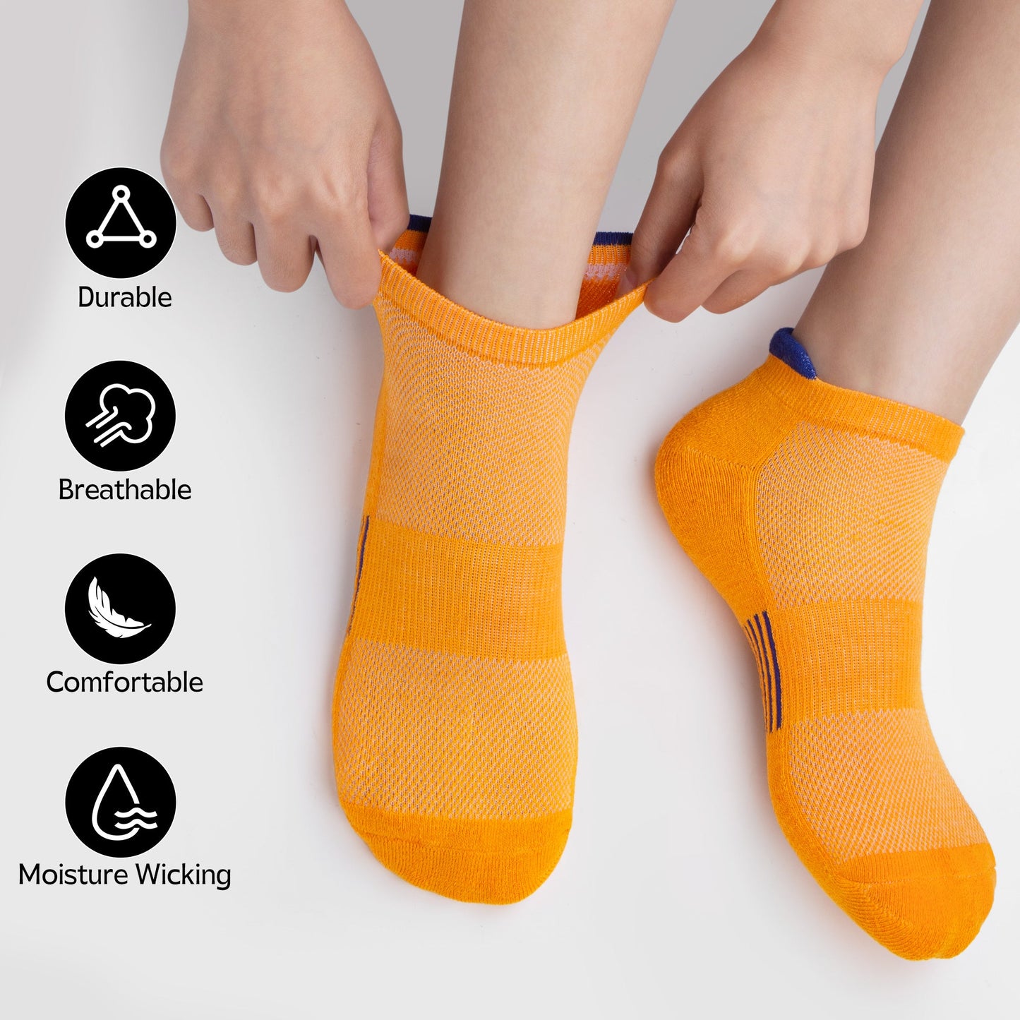 KOITHOT 12 Pairs Men Ankle Socks for Mens Black Cushioned Socks Athletic Running Size 6-9