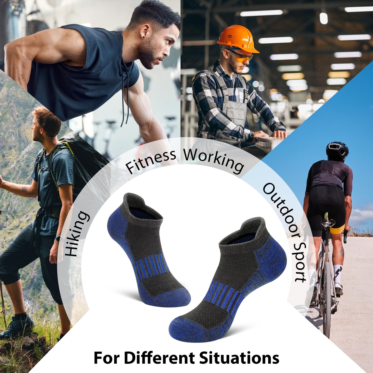 KOITHOT 12 Pair Men Ankle Cushioned Breathable Low Cut Athletic Running Running Socks for Men Size 6-9