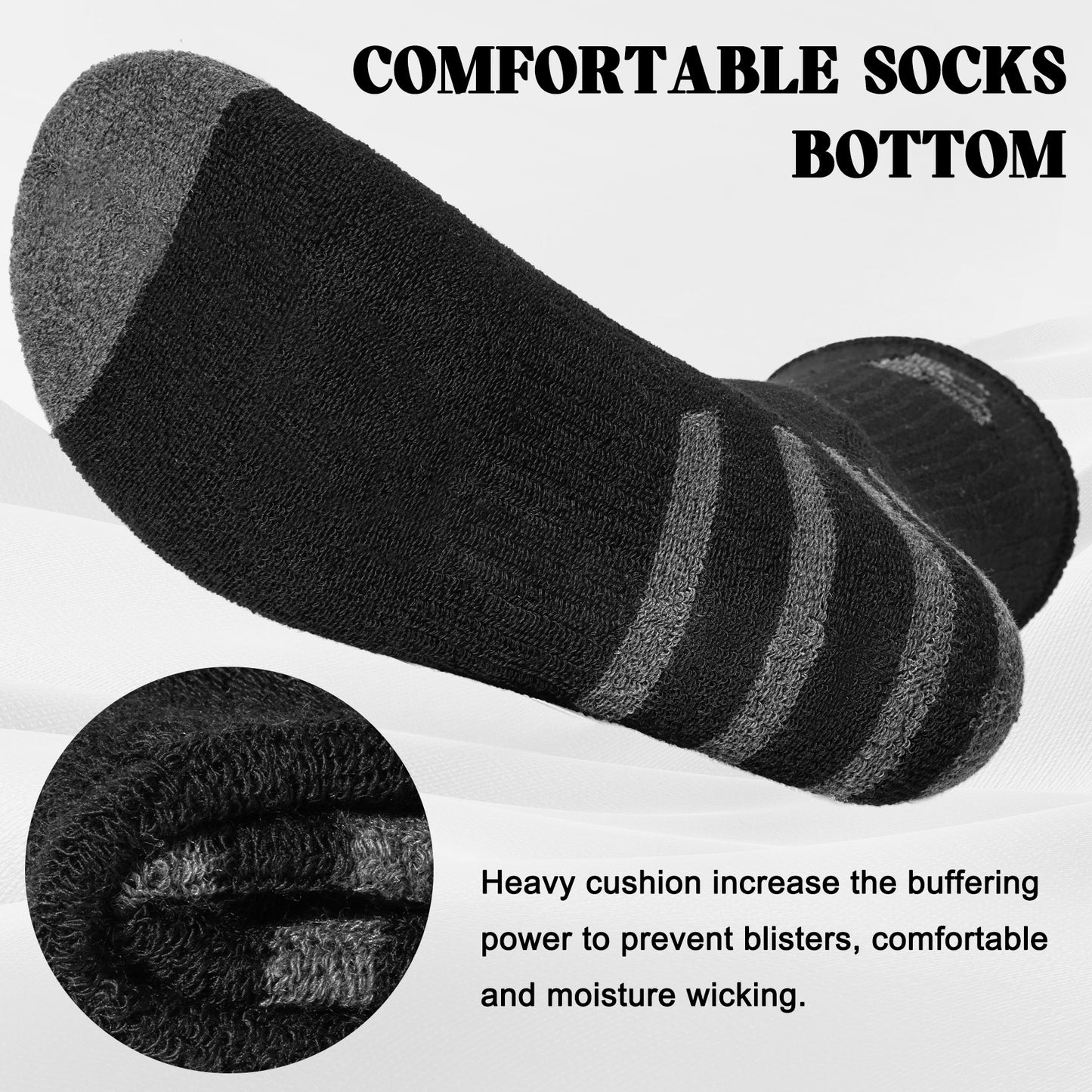 KOITHOT 12 Pairs Mens Crew Socks Athletic Men Socks Sport Cushioned Breathable Socks for Men Size 10-13