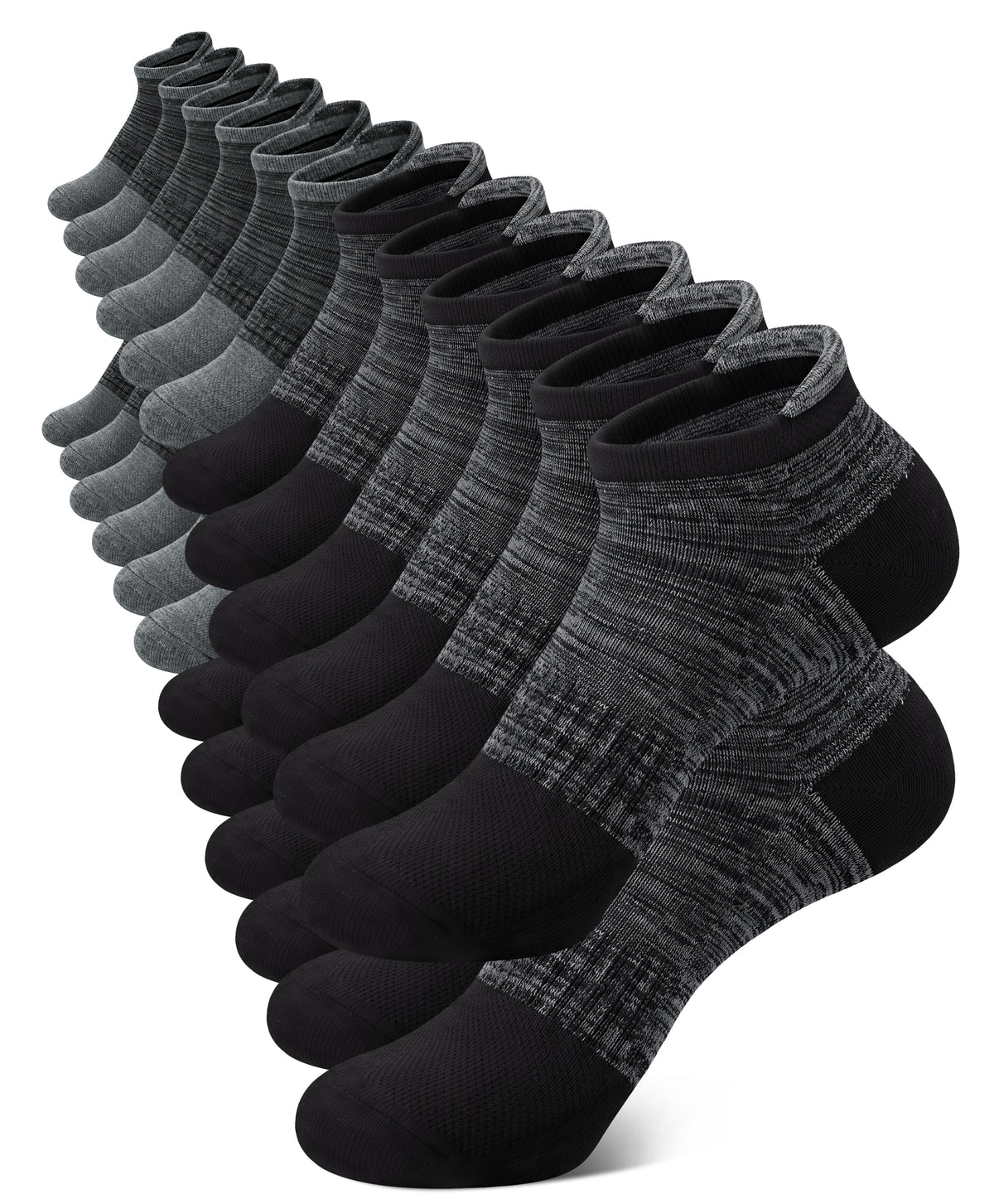 KOITHOT 12 Pairs Mens Ankle Socks for Men Breathable Cushioned Low Cut Mens Socks Size 6 9