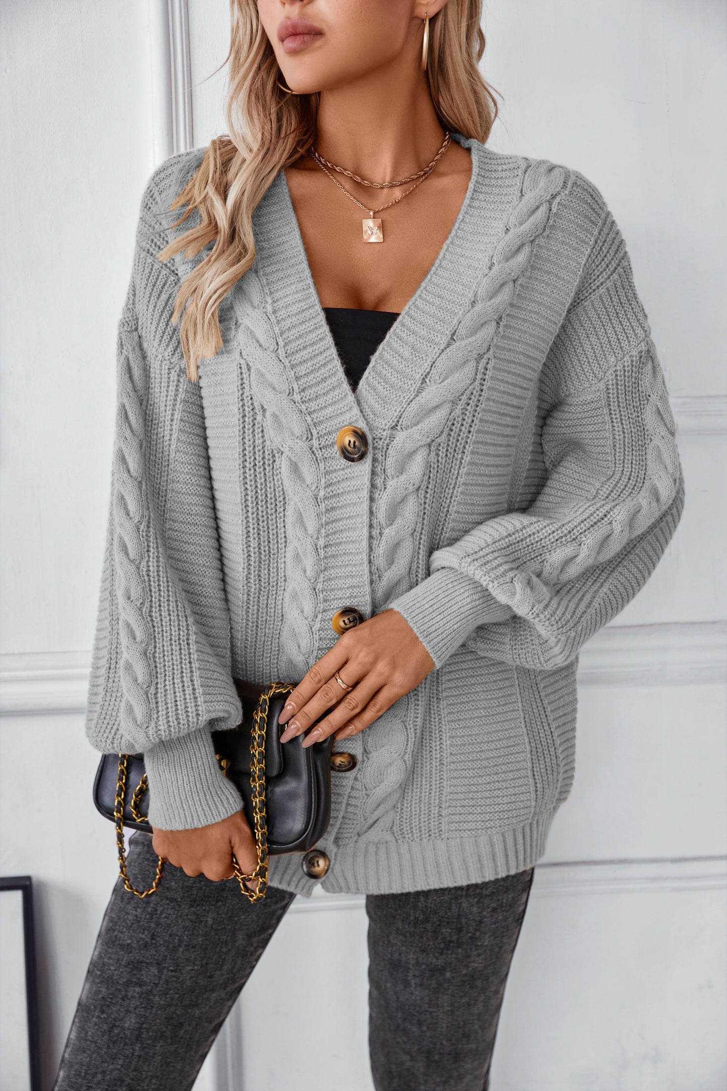 Chalesta Womens Cardigan Sweater Button-Down Long Sleeve Oversized Knit Cardigans