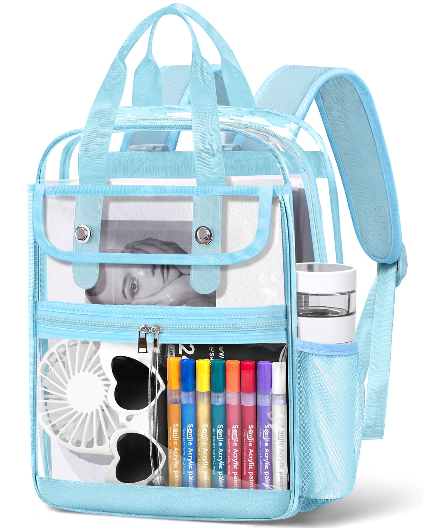 KOITHOT Clear Backpacks Large Heavy Duty PVC Waterproof Transparent Bookbag for School Adult Work