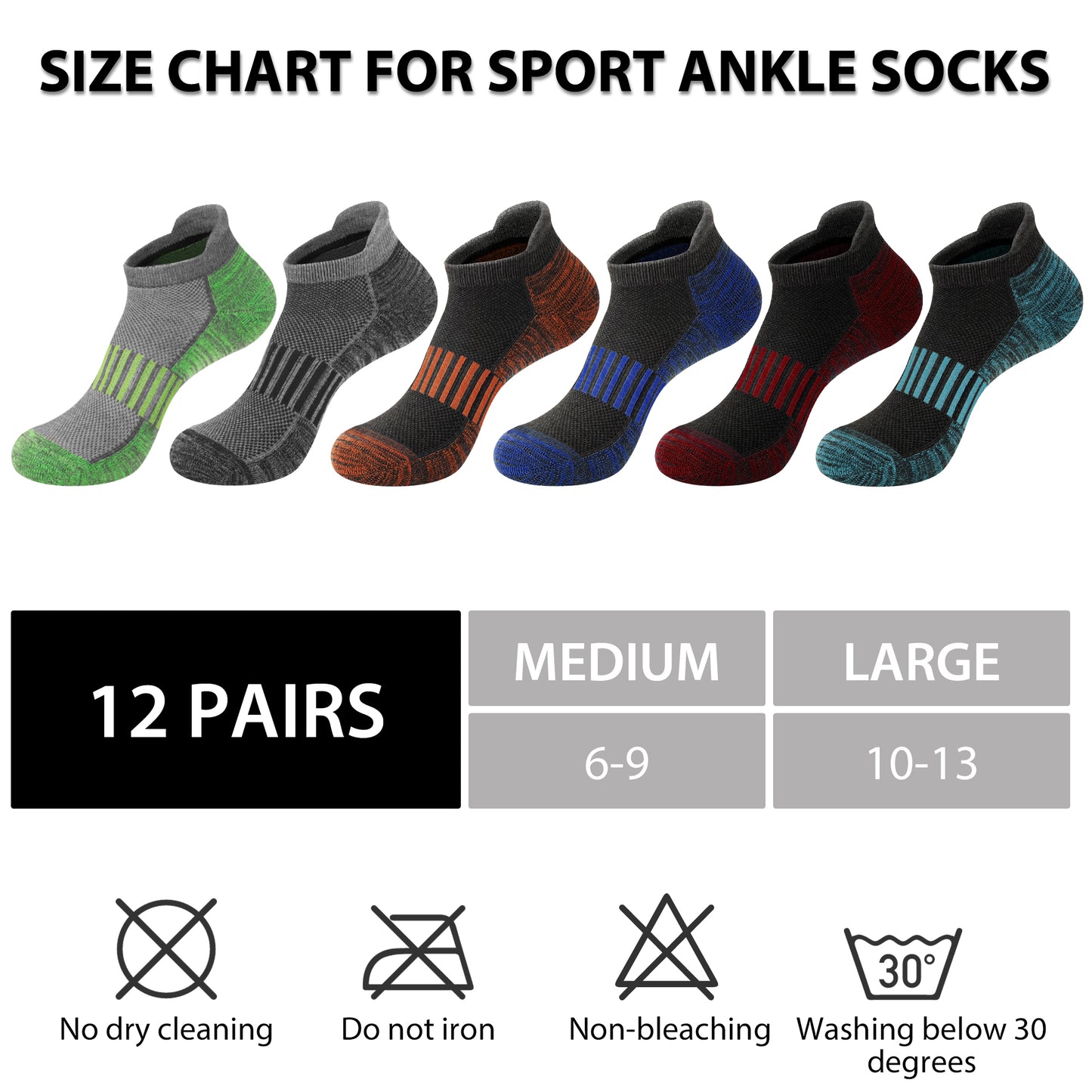 KOITHOT 12 Pair Men Ankle Cushioned Breathable Low Cut Athletic Running Running Socks for Men Size 6-9