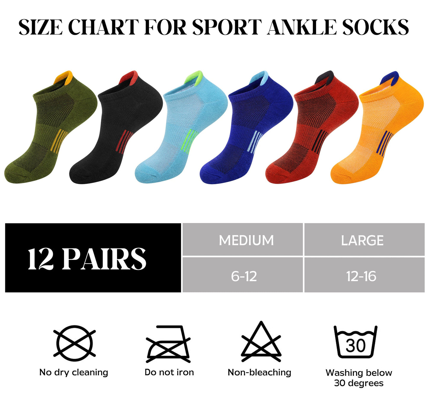 KOITHOT 12 Pairs Men Ankle Socks for Mens Black Cushioned Socks Athletic Running Size 6-9