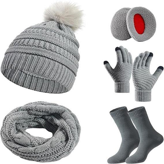 KOITHOT Winter Beanie Hat Scarf Gloves Set for Women