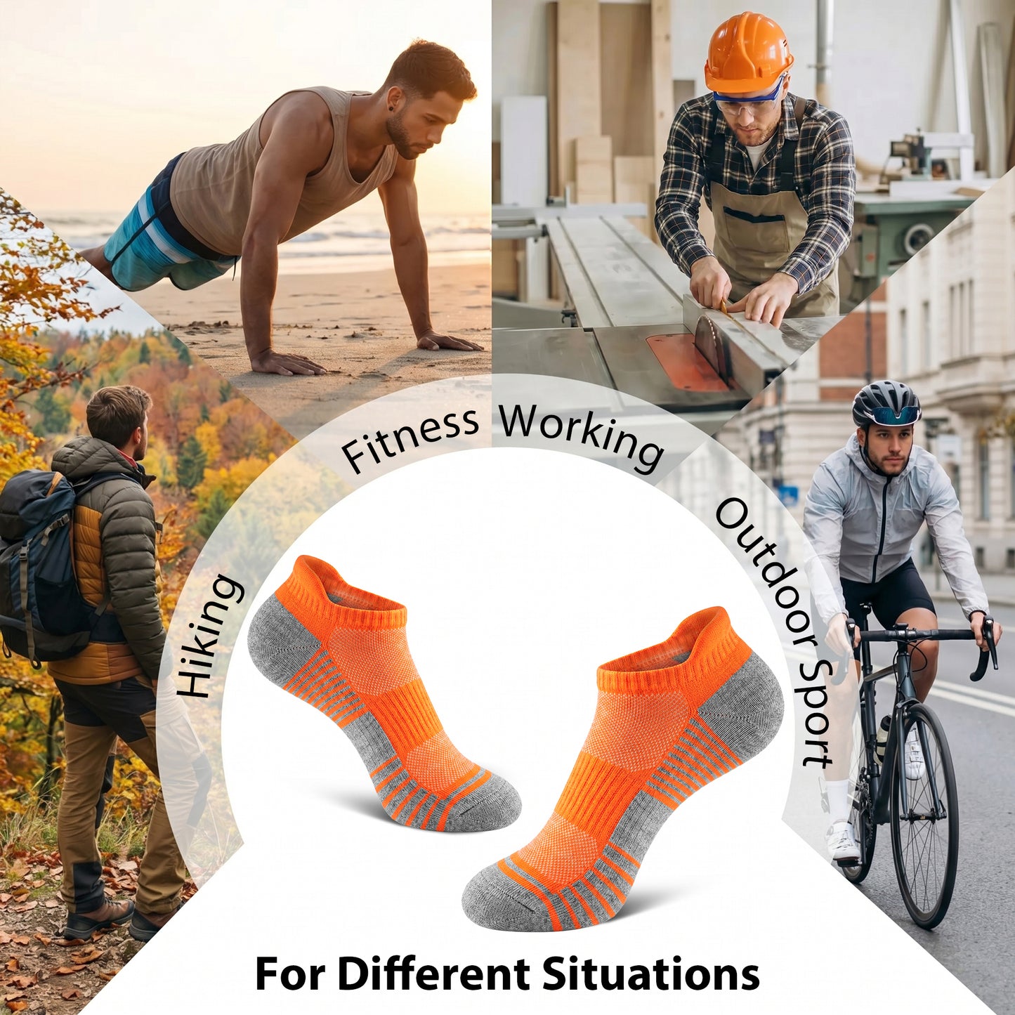 KOITHOT 12 Pairs Mens Ankle Socks Athletic Low Cut Cushioned Comfortable Running Socks for Men Size 6-9