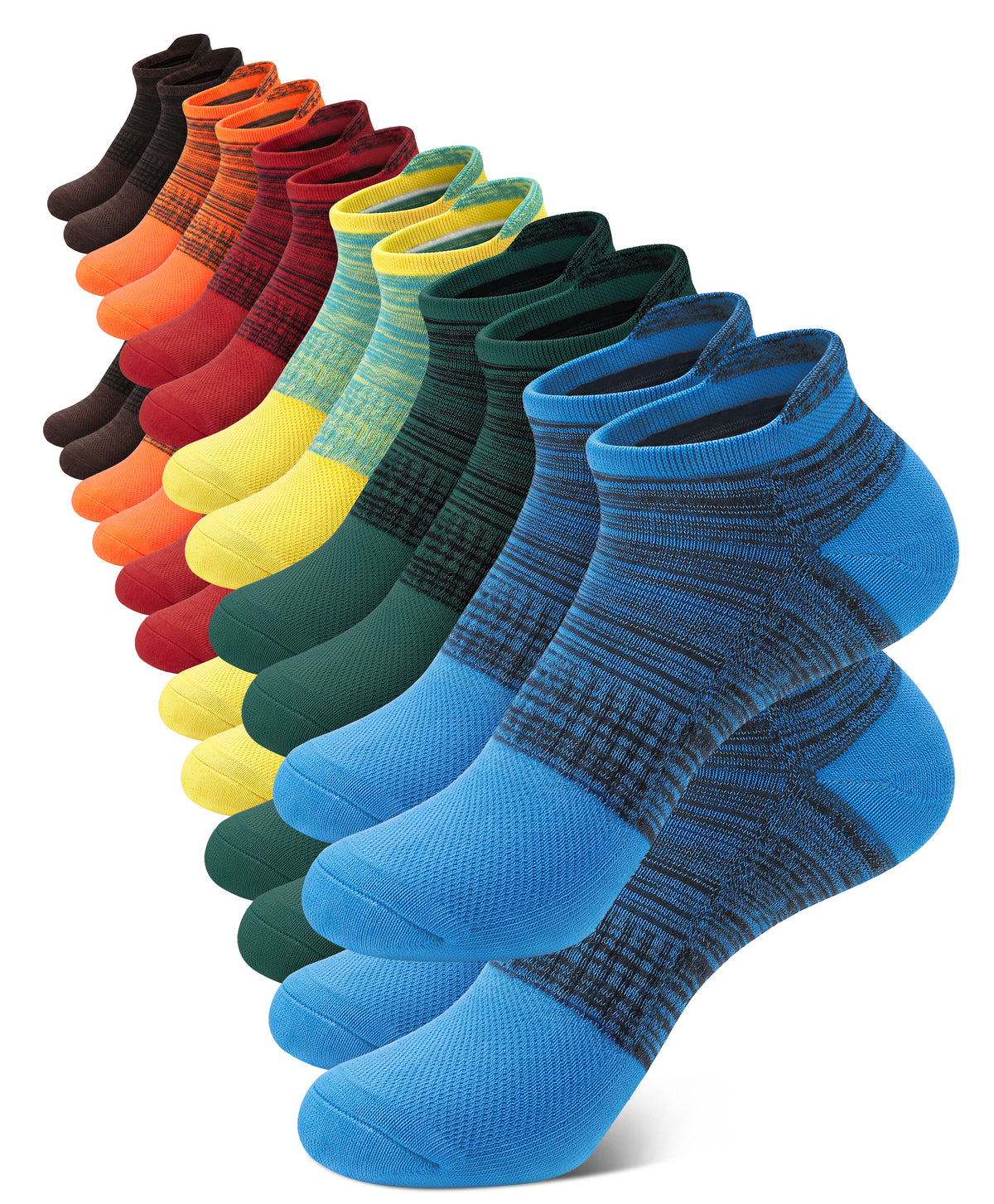 KOITHOT 12 Pairs Mens Ankle Socks for Men Breathable Cushioned Low Cut Mens Socks Size 6 9