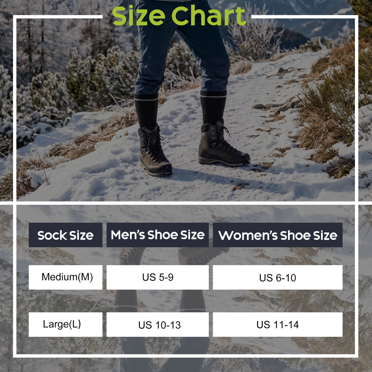 KOITHOT 3 Pack Merino Wool Socks for Men & Women, Cushioned Thermal Winter Boot Crew Hiking Socks