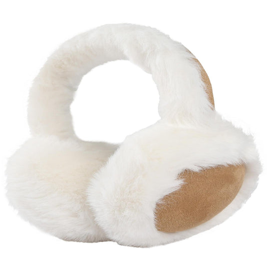 KOITHOT 2 Pcs Ear Muffs for Women, Foldable Fluffy Earmuffs with Headband, Multicolor Winter Outdoor Earmuffs