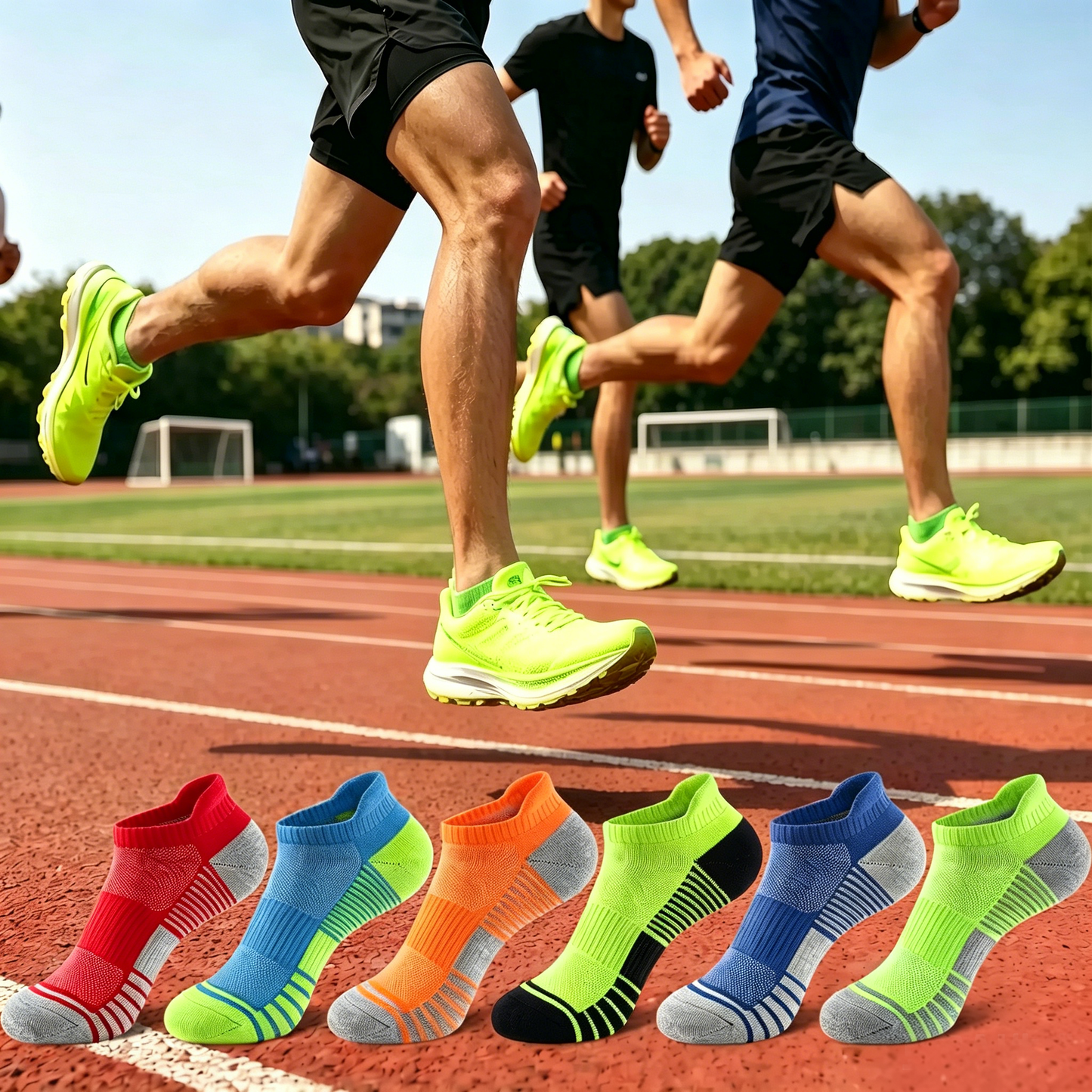 KOITHOT 12 Pairs Mens Ankle Socks Athletic Low Cut Cushioned Comfortable Running Socks for Men Size 6-9