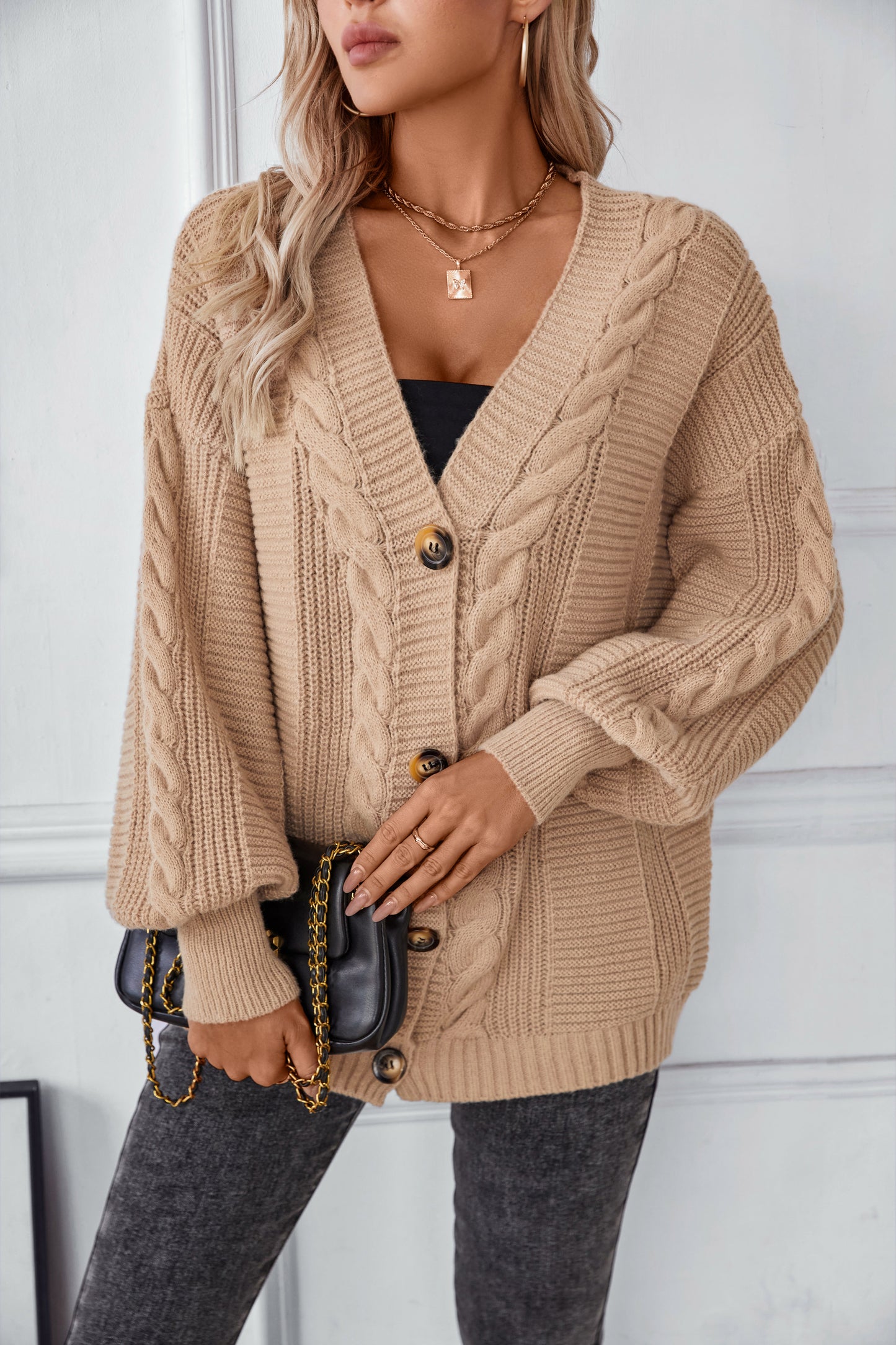 Chalesta Womens Cardigan Sweater Button-Down Long Sleeve Oversized Knit Cardigans