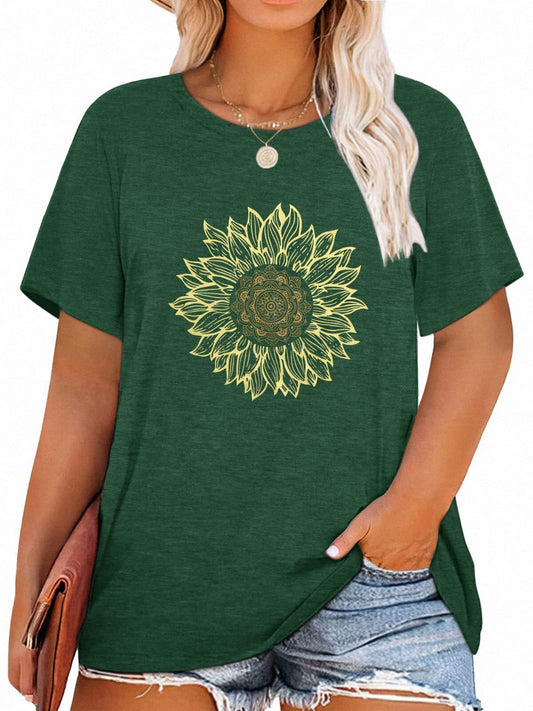 Women Plus Size T Shirts Short Sleeve Casual Graphic Tee Tops