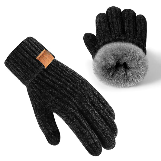 KOITHOT 2 Pairs Winter Gloves for Woman Warm TouchScreen Cold Weather Gloves
