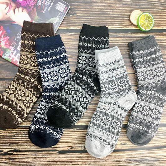 KOITHOT 5 Pairs Men Wool Socks Warm Winter Gift with Box Soft Cozy Socks for Men